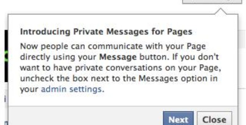 Facebook prueba un sistema mensajería privada entre fanpage y usuarios