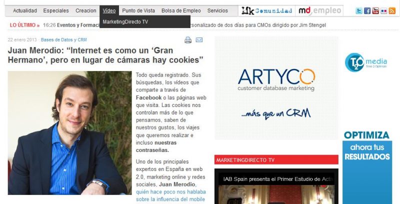 Artículo: Internet es como ‘Gran Hermano’ pero con las cookies