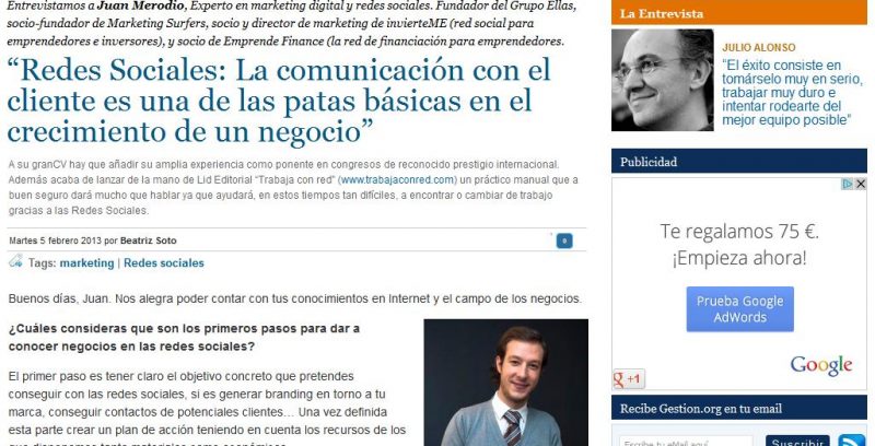 Entrevista: “Redes Sociales, la comunicación con el cliente es básica”