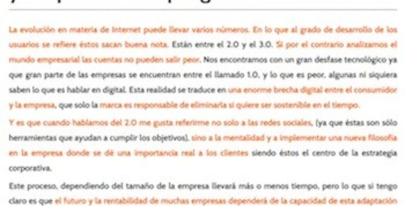 Artículo: "La visión 1.0 en la empresa de hoy en día"