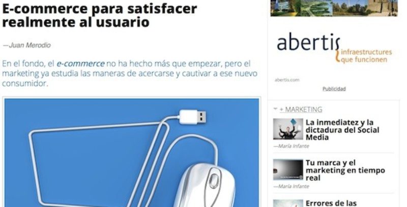 Artículo: «Ecommerce para satisfacer realmente al usuario»
