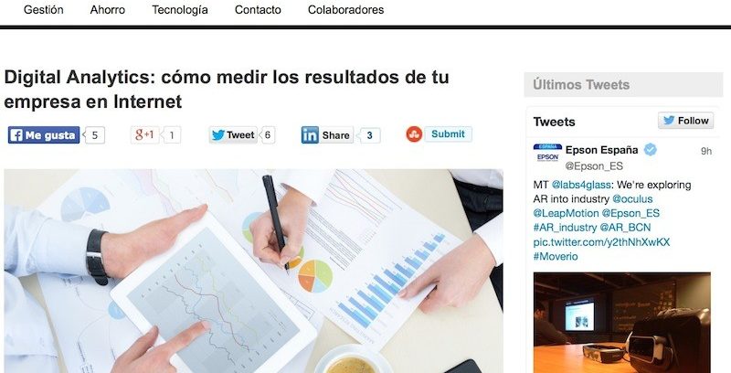 Artículo "Digital Analytics: cómo medir los resultados de tu empresa”