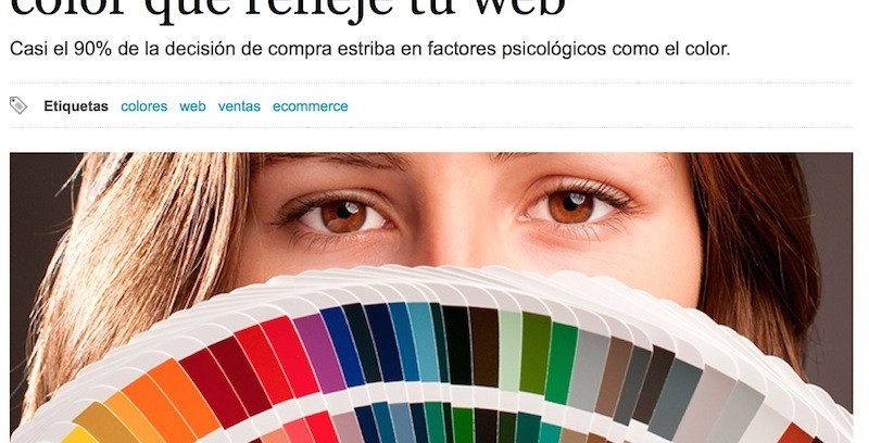 Artículo: "Las ventas online dependen del color que refleje tu web"