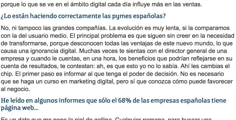 Entrevista: "Si una empresa no tiene página web, genera desconfianza"