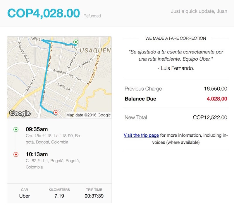La Atención al Cliente de UBER. Excelente Caso Real
