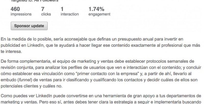 “LinkedIn como potencia de los departamentos de marketing y ventas”