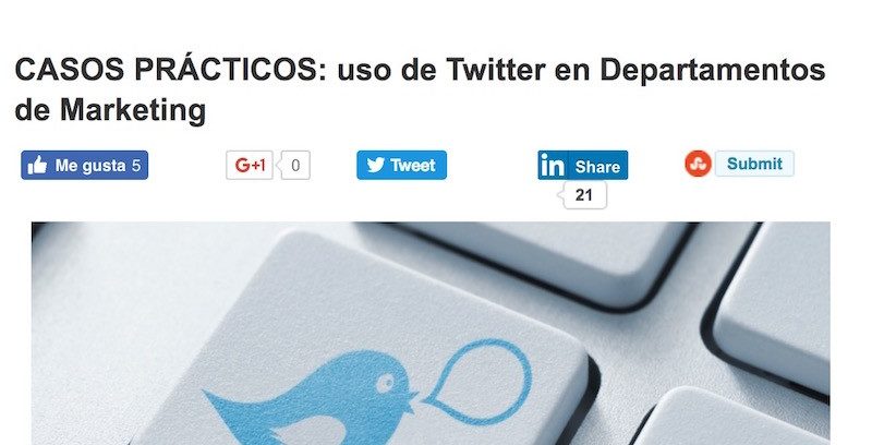Artículo: “Ejemplos del uso de Twitter en departamentos de marketing”